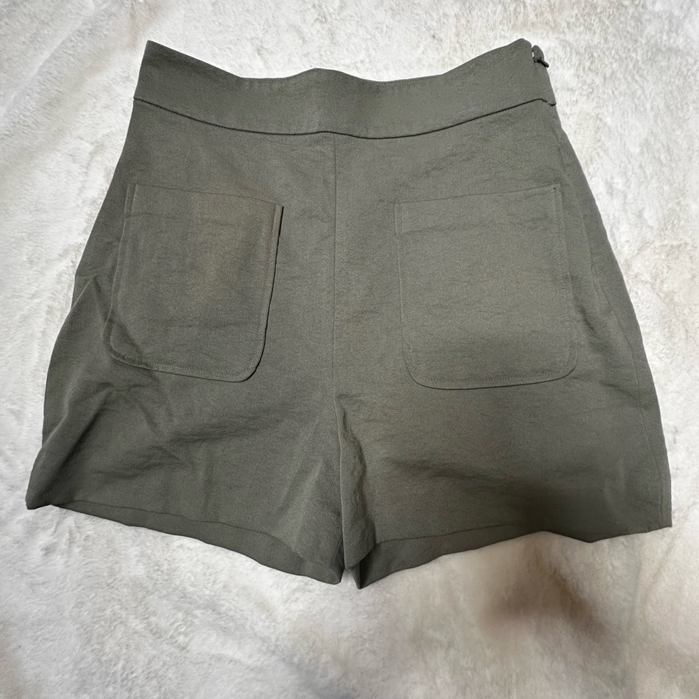 Leith Green High Waist Tailored Shorts